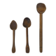 3 old small wooden spoons carved folk art