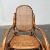 Curved wooden rocking chair Art Nouveau Jugendstil by Fischel, Austria, 1910s