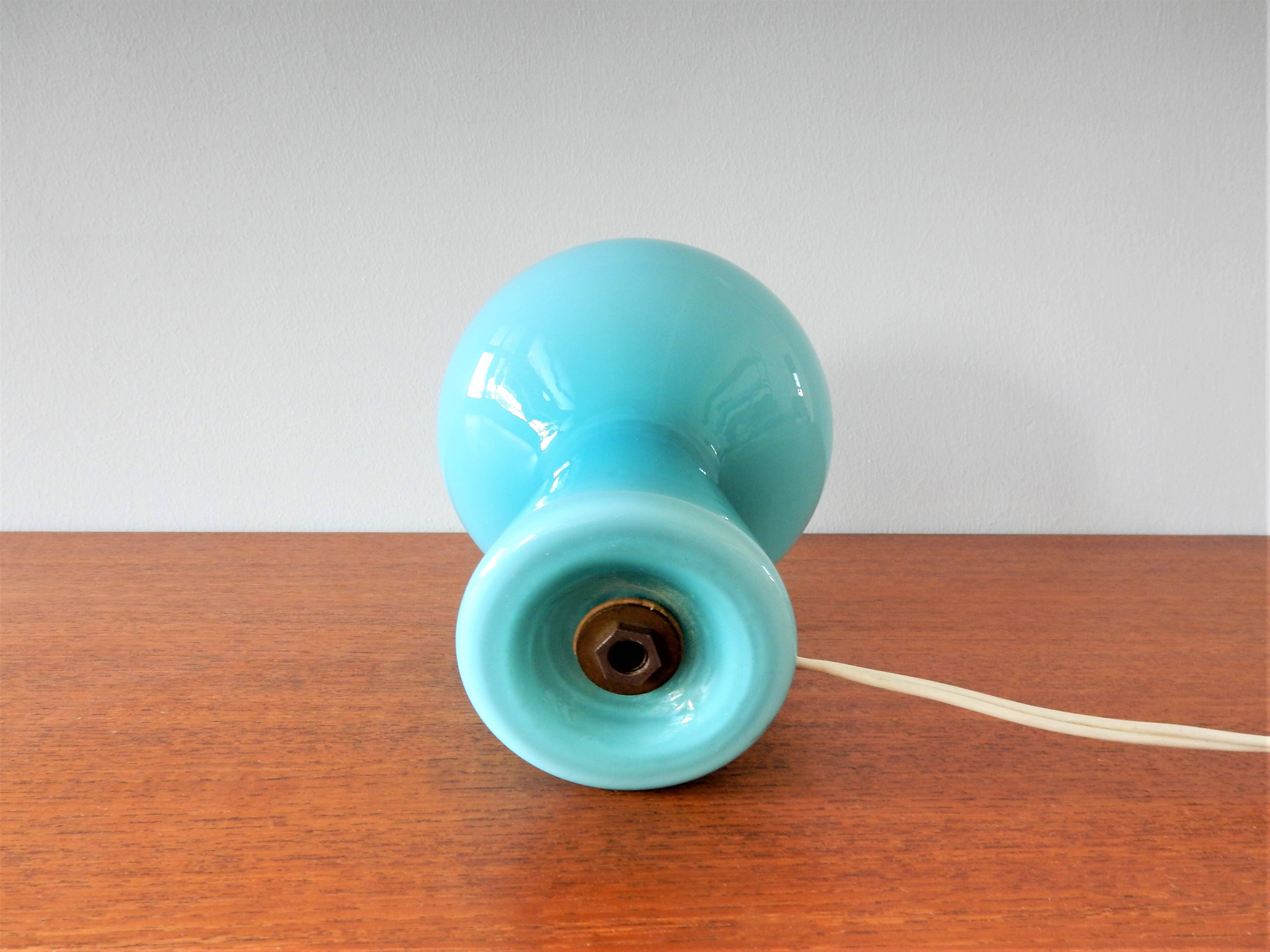 Blue ‘Fungo’ Murano glass table lamp by Massimo Vignelli for Venini, Italy 1950's