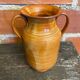 Vase À Anses Ancien Céramique Beige Années 70 Vintage