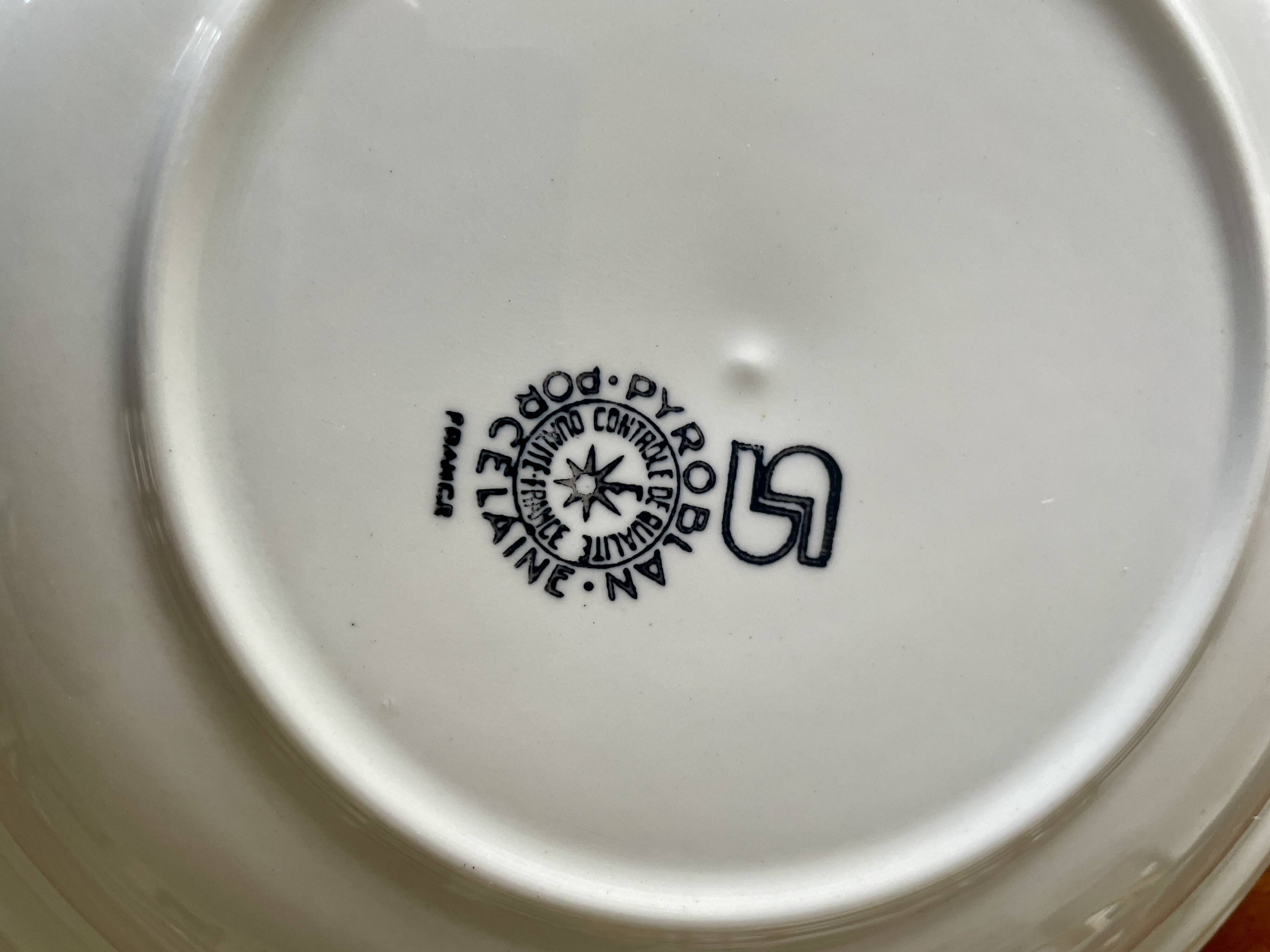 6 vintage deep plates Sarreguemines Pyroblan