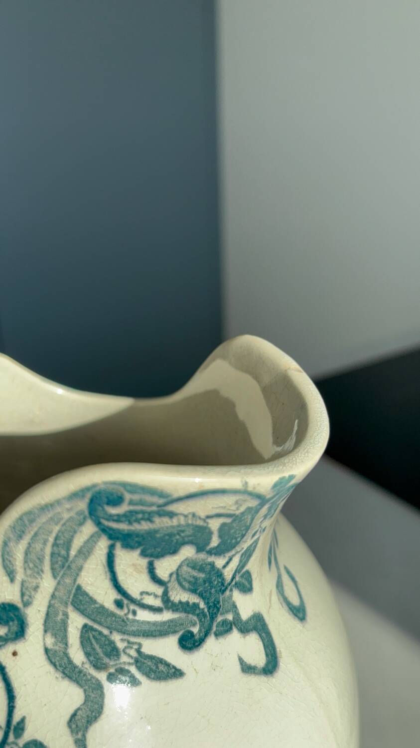 Antique toilet bowl Creil and Montereau Louise ironstone