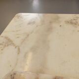 Pair of vintage nesting coffee tables in white marble from the 1970s.