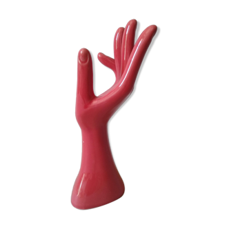 Hand baguier vase soliflore porcelain 80s