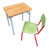 Small school desk and vintage chair