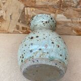 Ancien vase migeon la borne grès beige mouchetée vintage