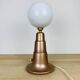 Lampe art déco conique cuivre et globe opaline