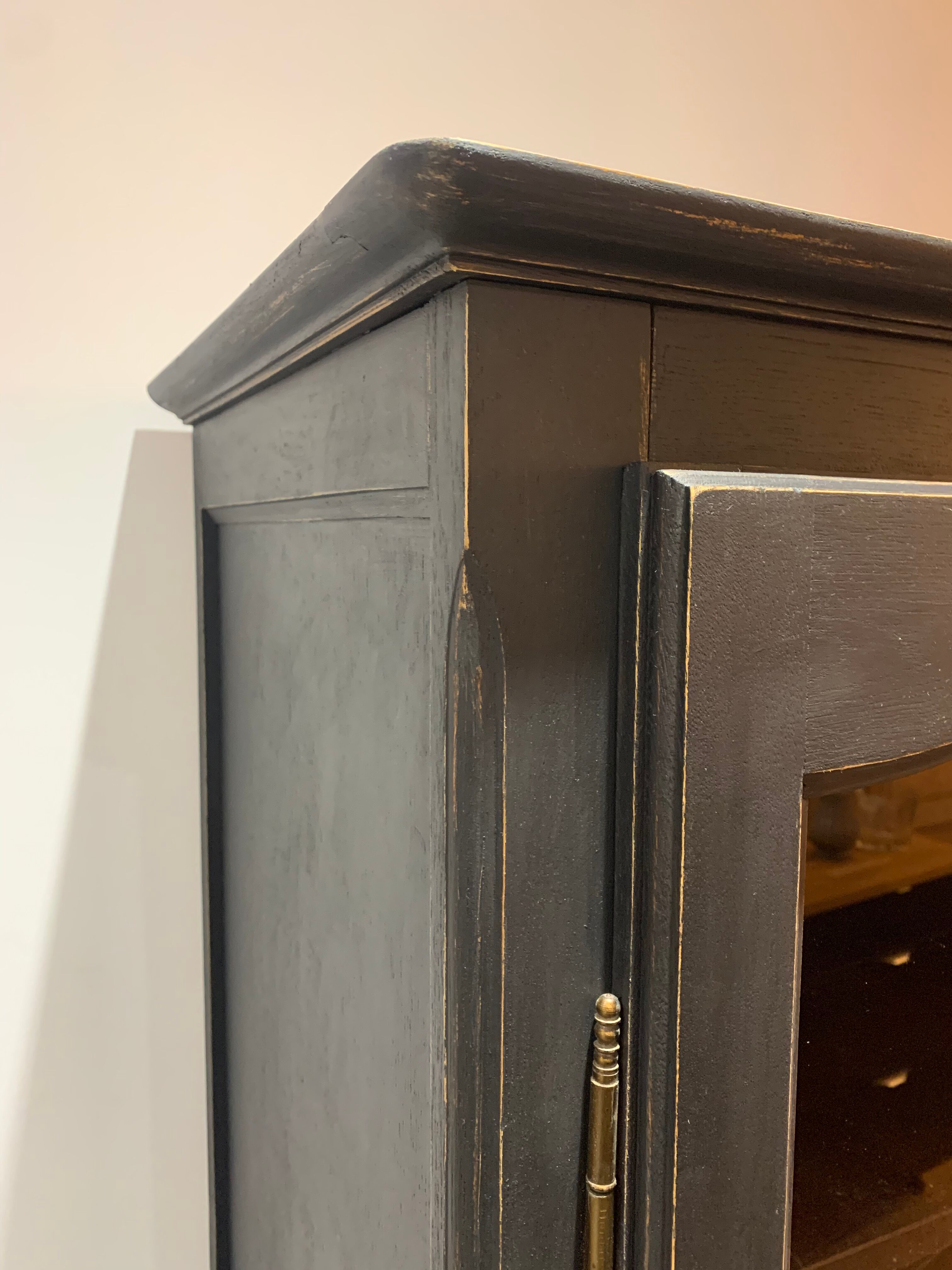 Showcase style Louis XV Parisian wardrobe matte black