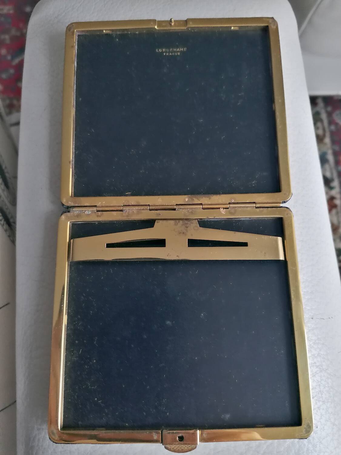 Vintage black longchamp leather cigarette case