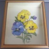Tableau Artzai Fleurs Violettes Viola sous verre