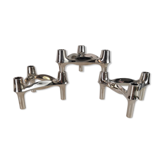 Set of three Nagel BMF candle holders
