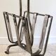 Vintage Brutalist Steel Magazine Rack