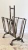 Vintage Brutalist Steel Magazine Rack