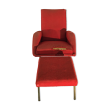 Armchair with ottoman, Italian