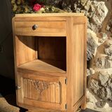 Small Art Deco piece in solid walnut and marble - 1930s