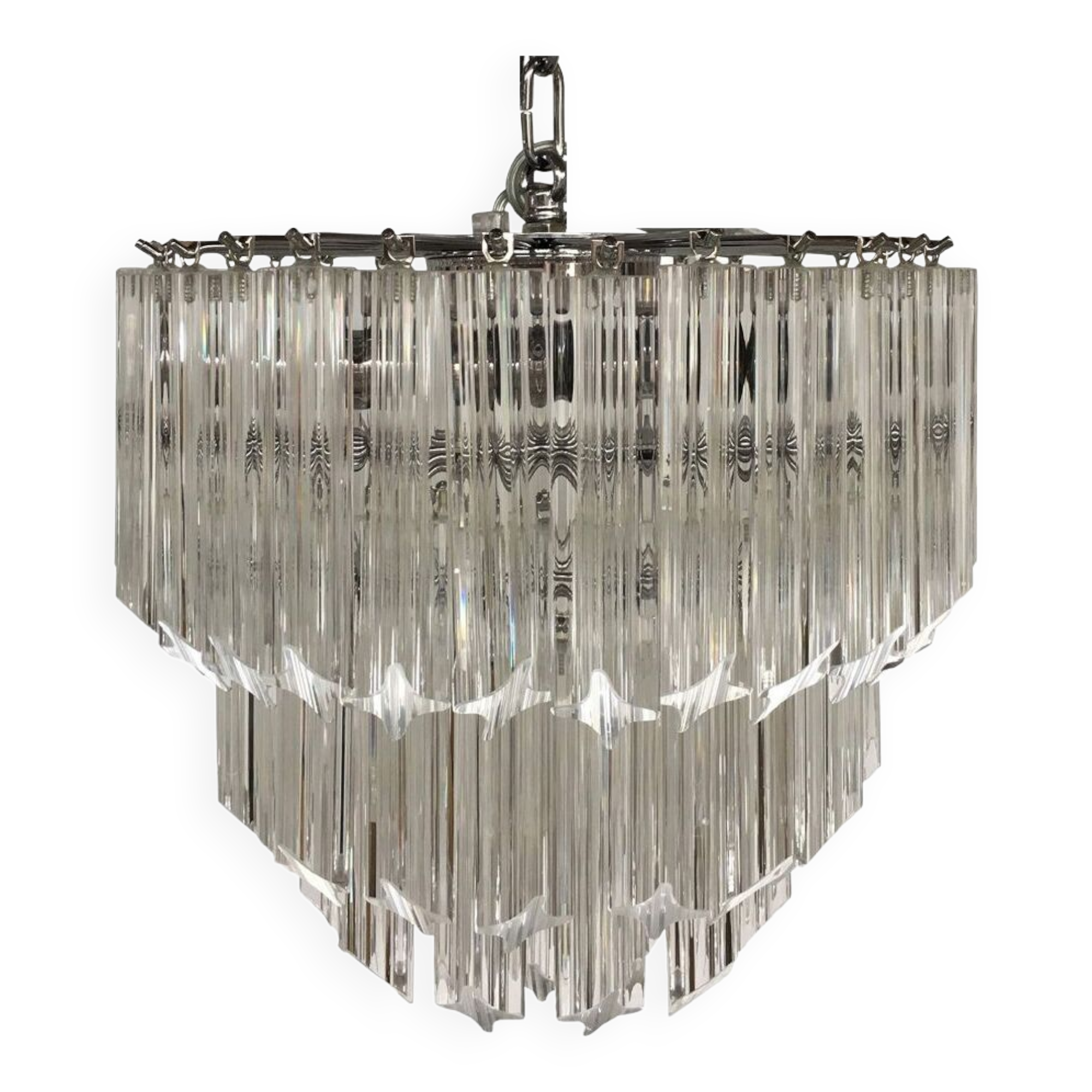 Clear quadriedro murano glass chandelier