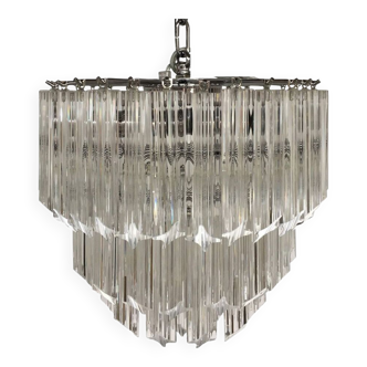 Clear quadriedro murano glass chandelier