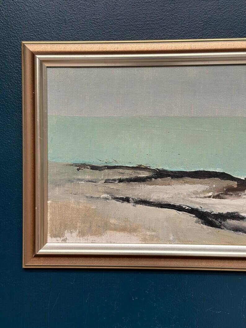 Large Original Swedish Oil on Canvas – 'Coastal Landscape' by Eric Cederberg (1897–1984) – Signed – vintage and framed – 36 × 87 cm (14.2 × 34.3 inches)