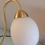 Bedside lamp in brass and opaline white vintage 70s