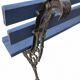 Old cast iron and wood garden bench repainted.