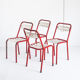 Set of 4 vintage chairs in iron and wood, France 1950