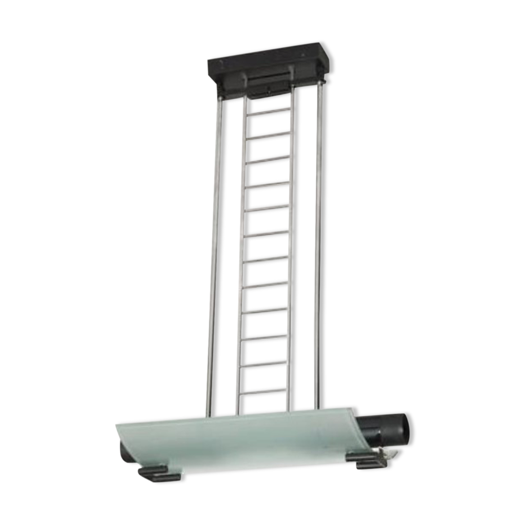 Suspension design en métal et verre dépoli Selency