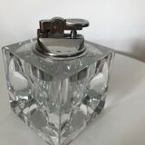 70s glass cube table lighter