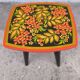 Tabouret Khokhloma en bois 1960