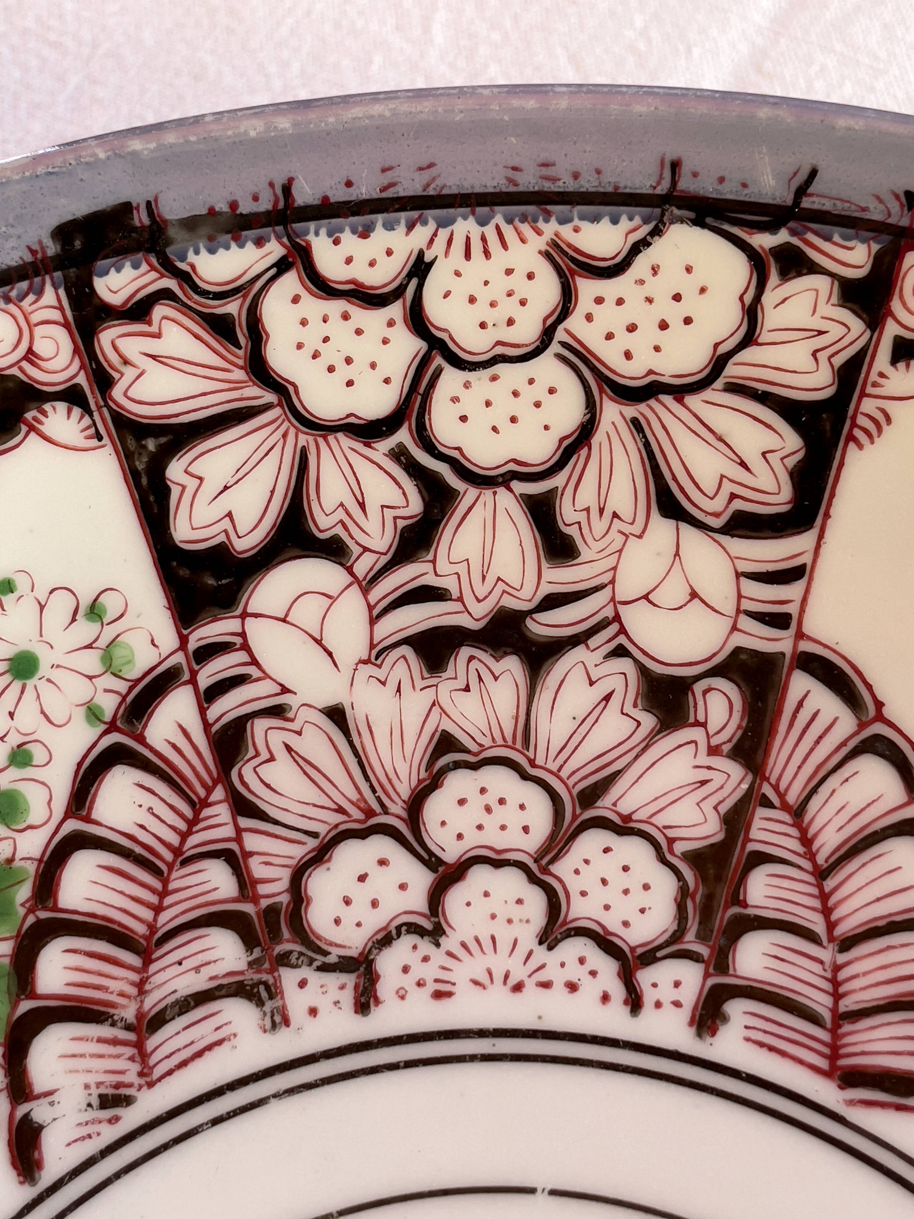 2 large Japanese plates with rare “Inban” decoration