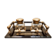 Hence the art deco inkwell on jet plate brass finishes