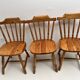 3 western country type pine chairs 1970 turned wood
