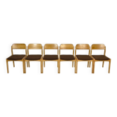 6 chaises en chêne par Henning Kjaernulf, chaise de salle à manger vintage danoise