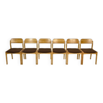 6 oak chairs by Henning Kjaernulf dining chair vintage Danish