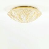 Mid-Century/Art Deco Geometric Amber Glass Ceiling Light - Limburg, 1970s