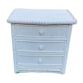 White rattan chest of drawers