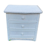 White rattan chest of drawers