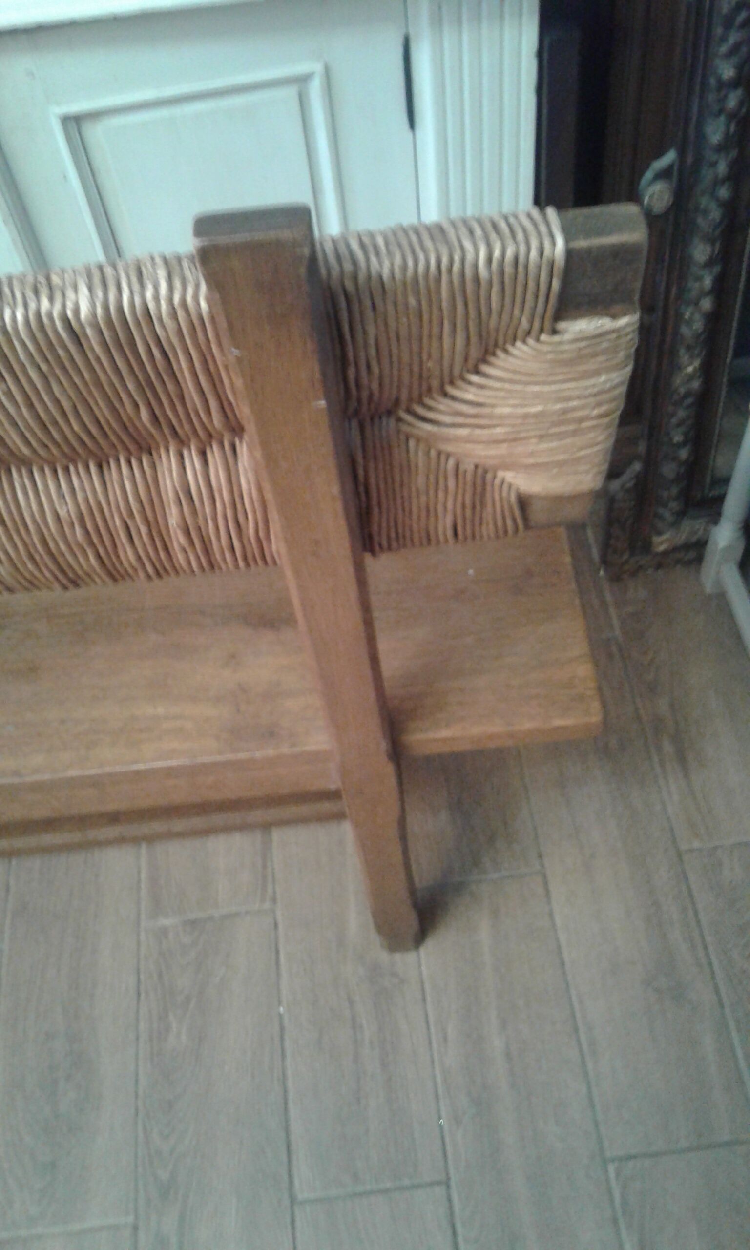 Bench with oak backrest