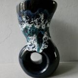 Ceramic vase fat lava, 60s