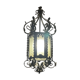 Vestibule lantern, hall, wrought iron entrance & cathedral glass, 80 cm pendant light