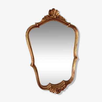 Louis XV style rocaille gilded mirror