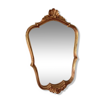 Louis XV style rocaille gilded mirror
