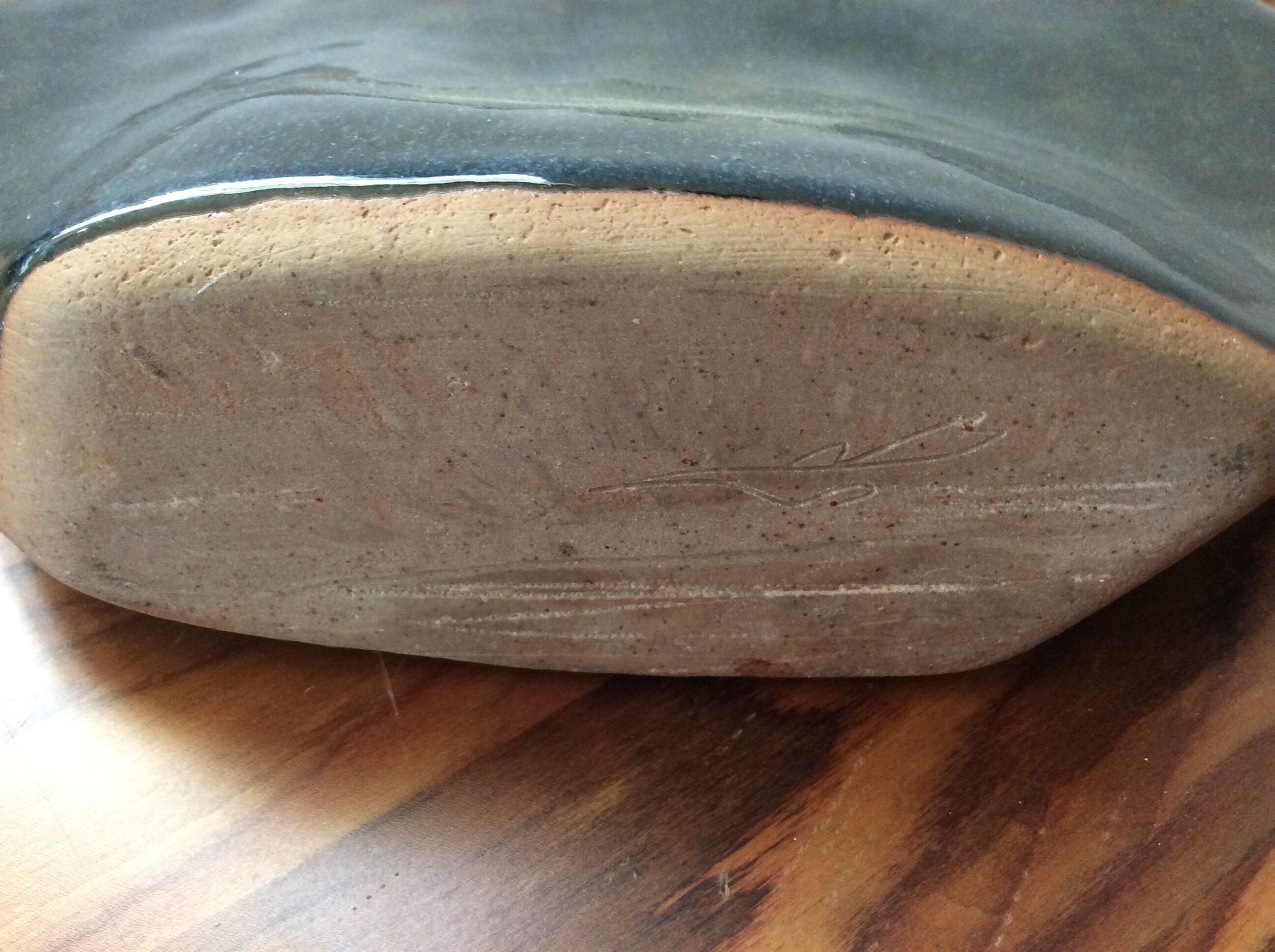 Very fine green blue vase vase stamped