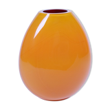 Vase en verre orange fait à la main XL