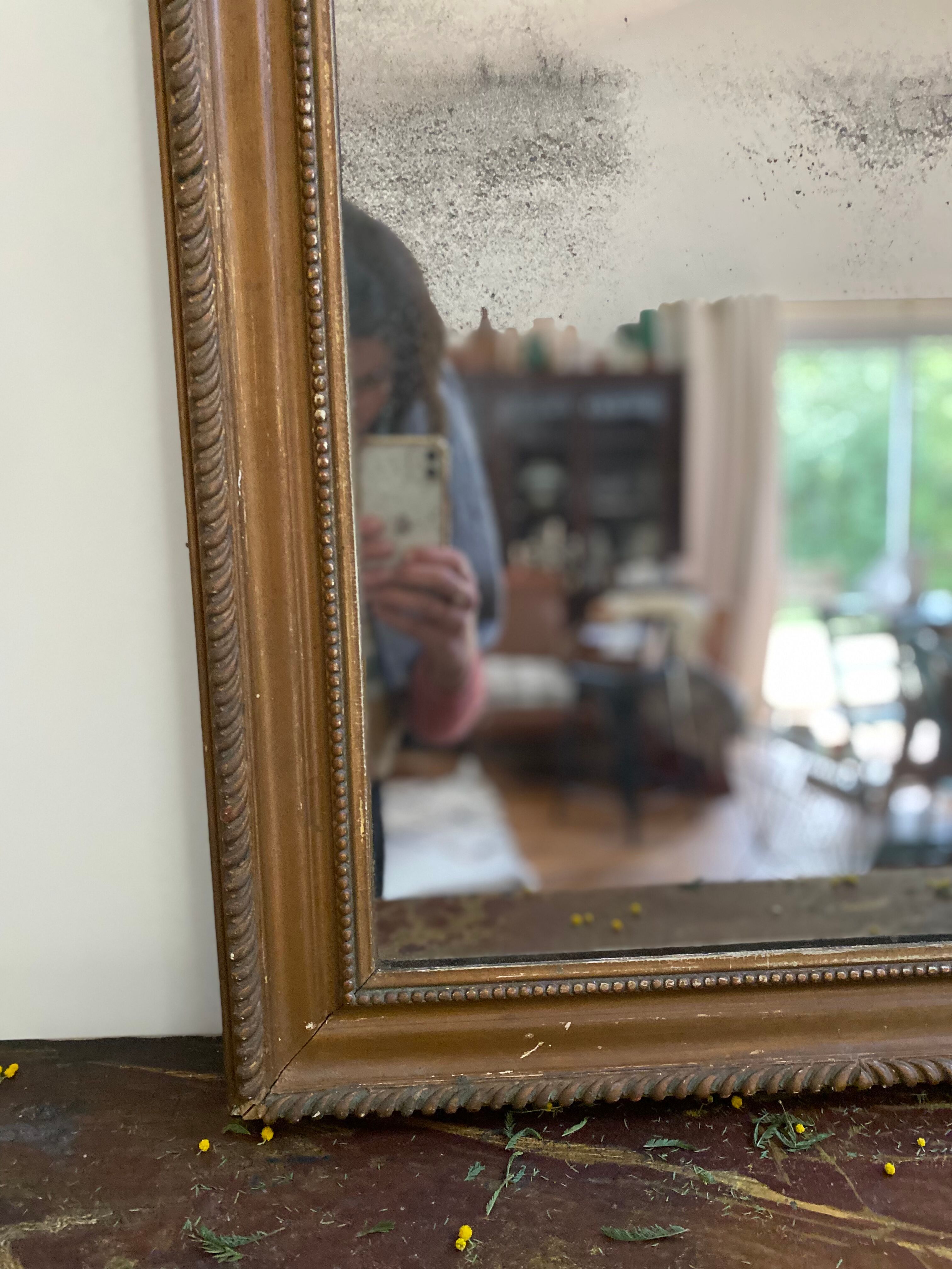 Old gilded mirror Louis Philippe style, 80x57 cm