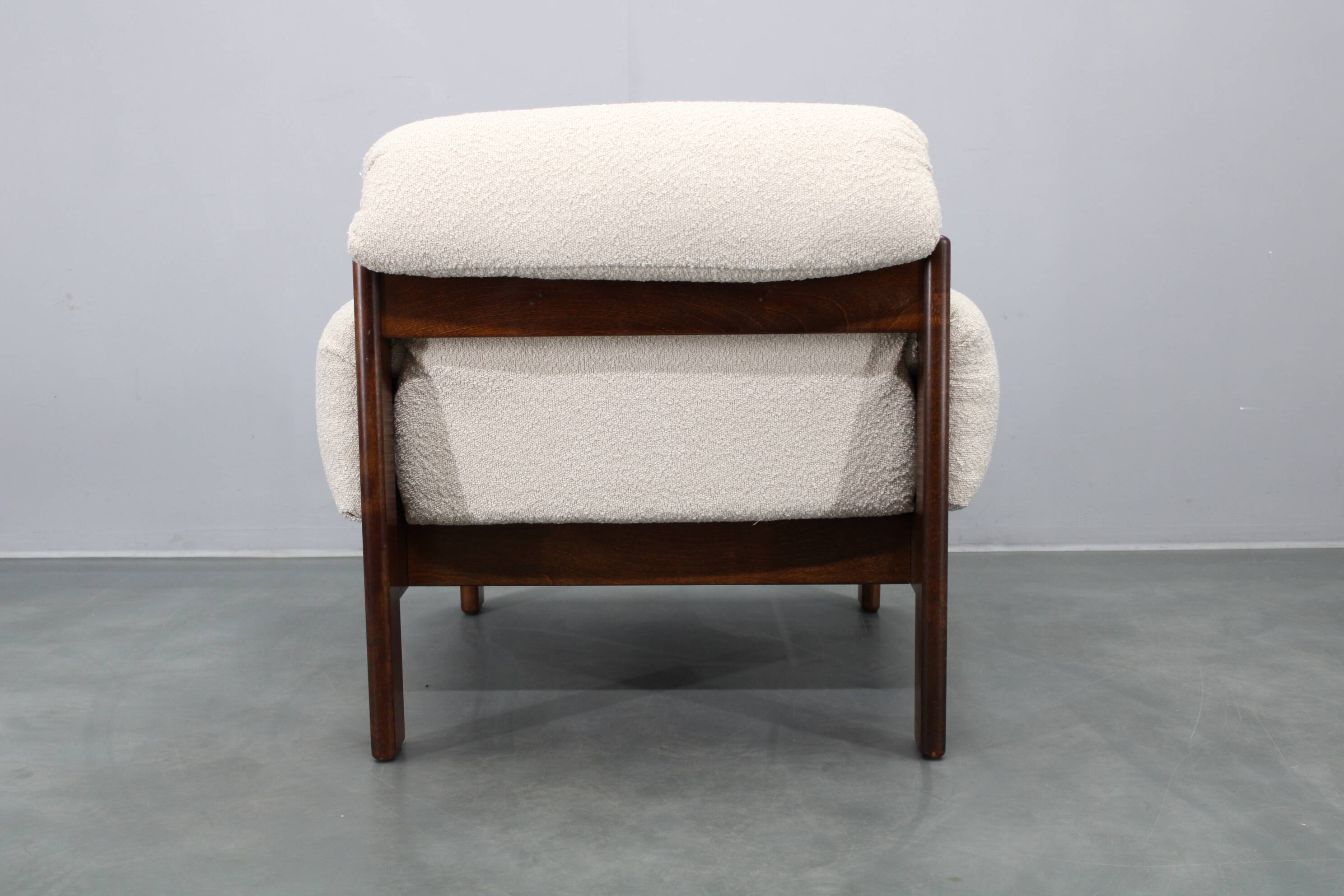 Mid-century restored bouclé armchair, Czechoslovakia 1970s