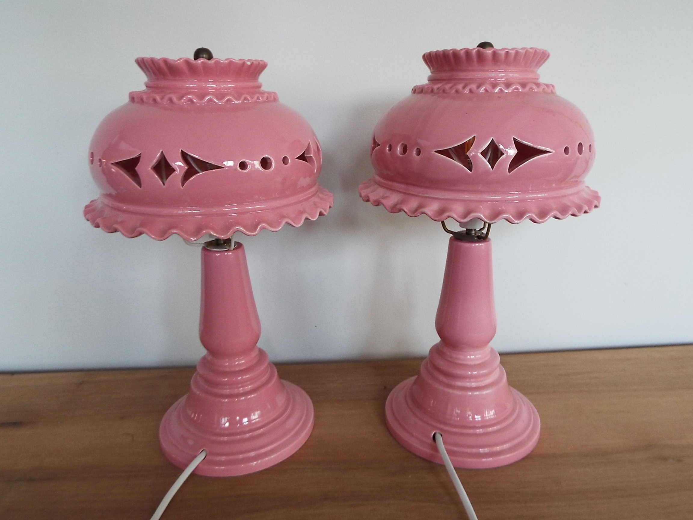 Pair of ceramic lamps