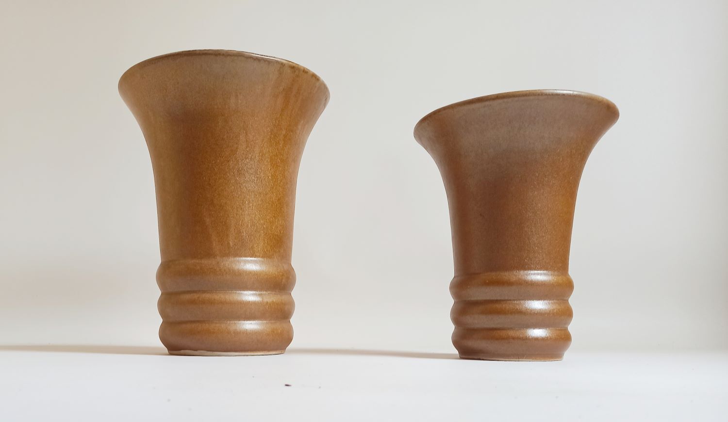 Pair of sandstone vases 60s