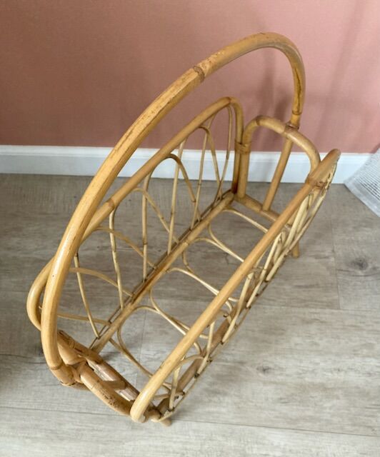 Rattan magazine holders