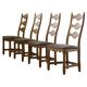 Chaises en chêne à dossier haut / échelle de style Henning Kjærnulf, années 1960, ensemble de 4