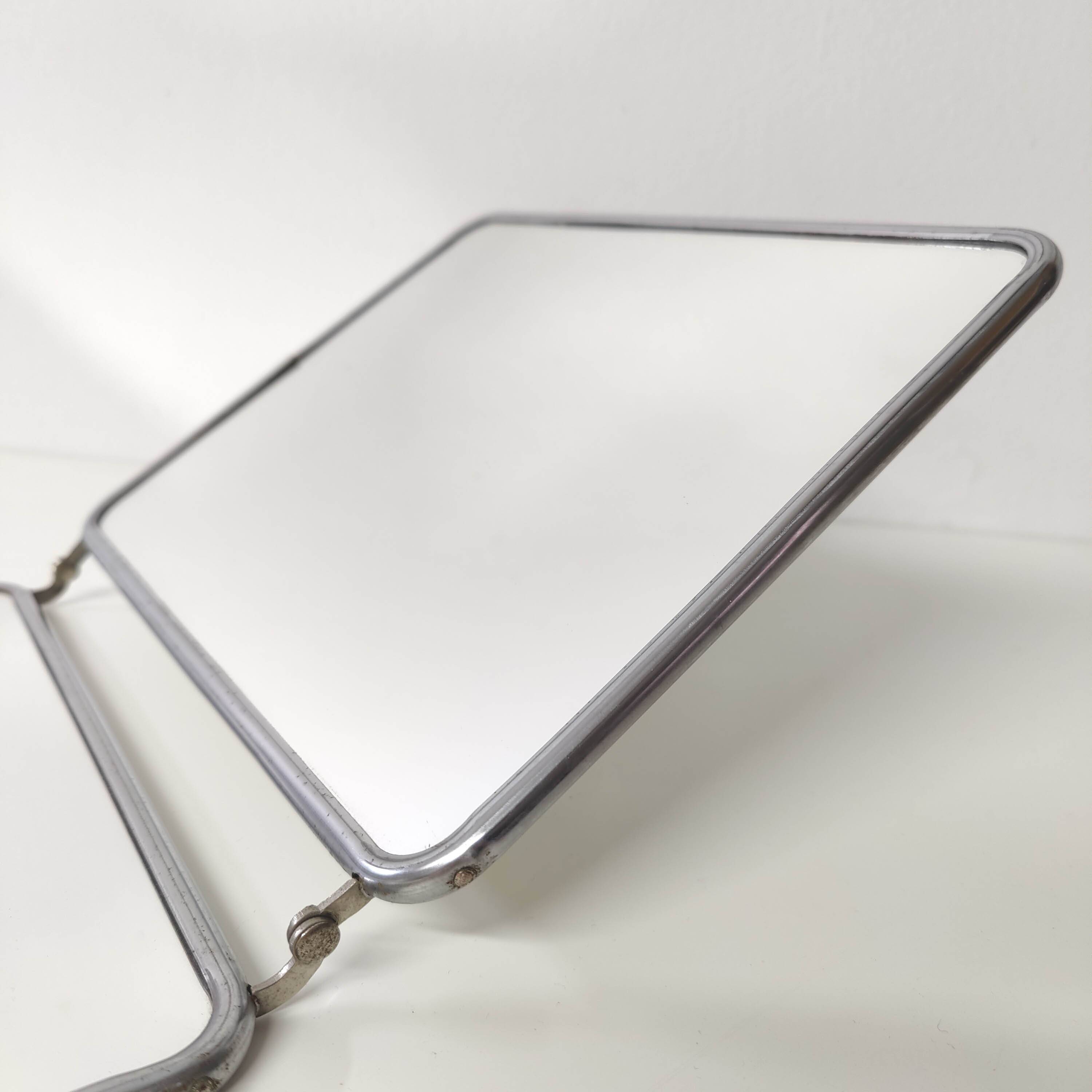 Triptych barber mirror 70x28cm